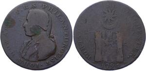 O2336 UK Hampshire Portsmouth Token Sharp’s & Chaldecott’s Half Penny  1794