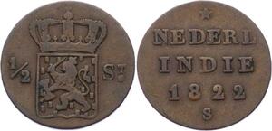 O2414 Sumatra Netherlands East Indies 1/2 stuiver Willem I 1822 -> Make offer