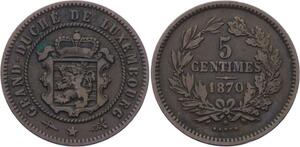 O2415 Luxembourg 5 Centimes Willem III der Niederlande 1870 ->Make offer