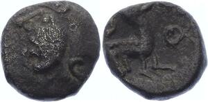 O2455 Rare Eduens Bibracte Mont-Beuvray Denier à la tête casquée Argent