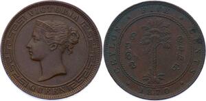 O2469 British Ceylon 5 Cents Victoria 1870 Quality !!! ->Make offer