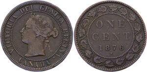O2477 Canada One Cent Victoria 1876 H Heaton ->Make offer