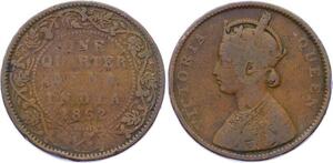 O2486 British India 1/4 Anna Victoria 1862 ->Make offer