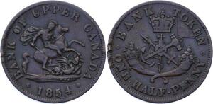O2498 Canada 1/2 Penny Bank of Upper Canada 1854 ->Make offer