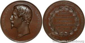 O4597 Rare Médaille Napoléon III Proclamation Empire Hôtel Ville Paris 1852 SPL