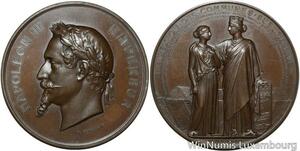 O4598 Rare Médaille Napoléon III Annexion Communes Paris 1859 Ponscarme FDC