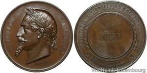 O4599 Rare Médaille Napoléon III Exposition Universelle Jury Paris 1867 SPL