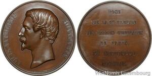 O4602 Rare Médaille Pose 1ère Pierre Halles Chatelets Paris 1851 SPL