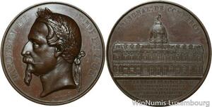 O4603 Rare Médaille Inauguration Tribunal Commerce Paris Merley 1865 SPL