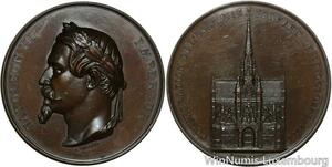 O4604 Rare Médaille Napoléon III Eglise Saint Bernard Chapelle Paris 1861 SPL