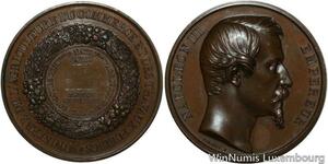O4606 Rare Médaille Napoléon III Agriculture Commerce 1860 Pingret SPL