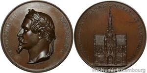O4609 Rare Médaille Napoléon III Eglise Saint Bernard Chapelle Paris 1861 SPL