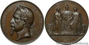 O4611 Rare Medal United Kingdom Napoléon III Commerce Queen Victoria 1860 Paris