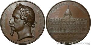 O4613 Rare Médaille Napoléon III Tribunal Commerce Paris Merley 1865 SPL