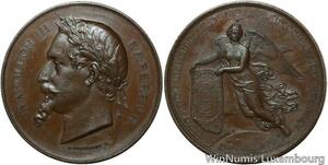 O4617 Rare Médaille Napoléon III Exposition Universelle 1867 SUP
