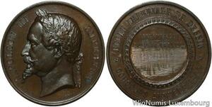 O4618 Rare Médaille Napoléon III Ecole Impériale Dessin 1865 SUP