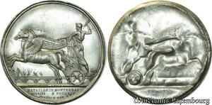 O5936 Rare Medaille Uniface Bataille Montereau 1814 Baron Desnoyers SUP