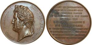 O6012 Médaille Louis-Philippe Barre 1840 Pont Carcassonne Desnoyers SPL