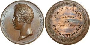 O6014 Médaille Charles X Exposition Beaux-Arts 1826 Cambrai Desnoyers SUP