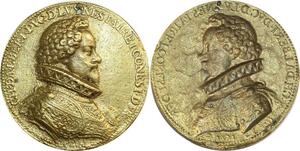 O6015 Rare Fonte Uniface Charles d’Albert duc de Luynes 1621 Reignier Desnoyers