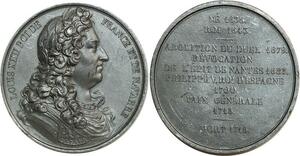 O6019 Médaille Louis XIIII 1685 Edit de Nantes Puymaurin Baron Desnoyers SPL