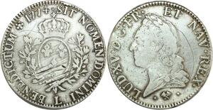 O6148 France Ecu Louis XV vieille tête 1774 L Bayonne Argent Silver ->M offre