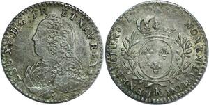 O6155 Rare France 1/10 Ecu Louis XV branches oliviers 1729 K Bordeaux Argent ->M offre