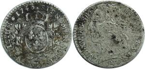 O6156 Rare France 1/10 Ecu Louis XV Bandeau 1743 M Toulouse Argent ->M offre