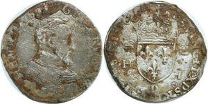 O6185 Rare Teston France à la tête nue Henri II 1547-1559 1er type 1560 D Lyon Argent