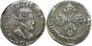 O6204 Rare demi Franc Henri IV 1589 1610 Lyon Argent ->M offre