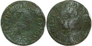 O6229 France Double Tournois Louis XIII 3e type 1614 D Lyon ->Make offer