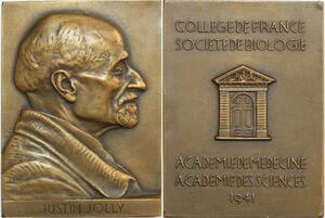 O6237 France Plaque Justin Jolly Société Biologie Academie Medecine 1941 SUP