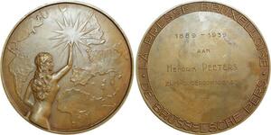 O6255 Médaille Art Belgique Bruxelloise Peeters Van Dionant 1880 1939 SUP