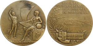 O6283 France Médaille Art Commerce Marseille Galère Navire Marchand 1907 SUP