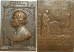 O6287 France Rare Plaque Sénat Catalogne obsèques Marcelin Berthelot 1907 SUP