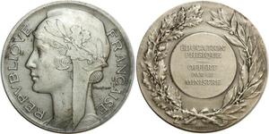 O6301 France Médaille Education Physique Morlon Ministre Dubois Silvered