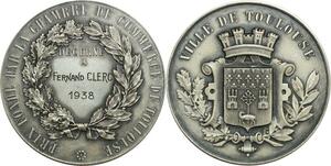 O6304 France Médaille Prix Commerce Toulouse 1938 Fernand Clerc Silvered SUP