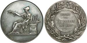 O6309 France Médaille Préfet du Lot Brenet dubois Silvered SUP