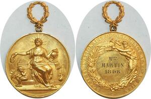 O6354 Médaille Société Nationale Encouragement Liberté 1898 Martin SUP