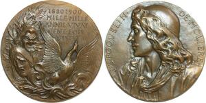 O6364 Rare France Médaille Poquelin de Molière Mille Mille Annis Vivat Cent Fois SUP