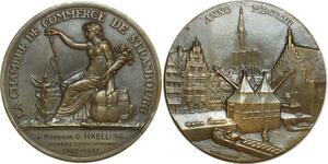 O6365 France Médaille Chambre Commerce Strasbourg Mr Haelling 1937 SUP