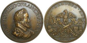 O6394 France Médaille Henri IV Artillerie 1601 Paris Splendide