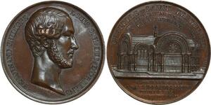 O6403 Rare Médaille F. Philippe duc Orléans Chapelle Saint Ferdinand 1843 SUP