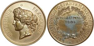 O6413 France Médaille Exposition Département Seine Neuilly Paris 1905