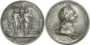 O6422 Rare France Médaille Louis XV Académie Chirurgie 1731 Silvered SUP