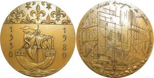 O6439 France Médaille 50 ans Gestion Immobilière SAGI 1930 1980 SUP