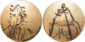 O6443 France Médaille Corelli Larvin compositeur 1653 1713 Guitare SPL