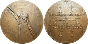 O6445 France Médaille SNCF Electrification Le Mans Rennes Manoli Juillet 1965 SPL