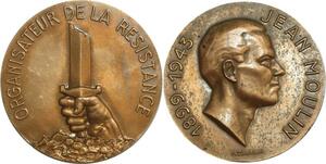 O6446 France Médaille Jean Moulin Résistance Courbier 1899 - 1943 SUP