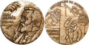 O6448 France Médaille Centenaire de Jaurès Castres Musée 1959 1914 SPL